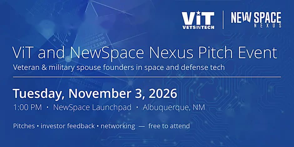 Image from the organizer’s page for VIT and NewSpace Nexus Pitch Event