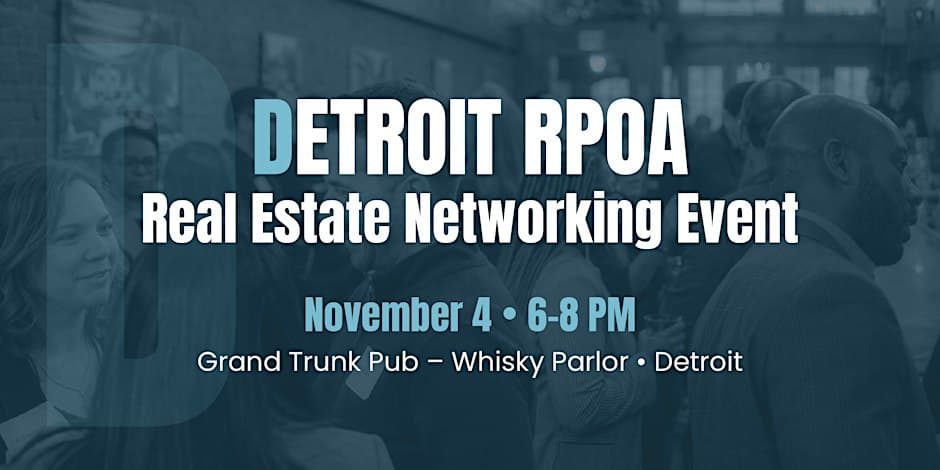 Image from the organizer’s page for Detroit RPOA Real Estate Networking Event
