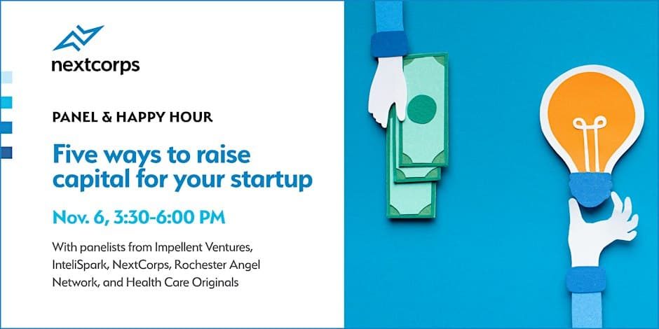 Image from the organizer’s page for Five Ways to Raise Capital for Your Startup
