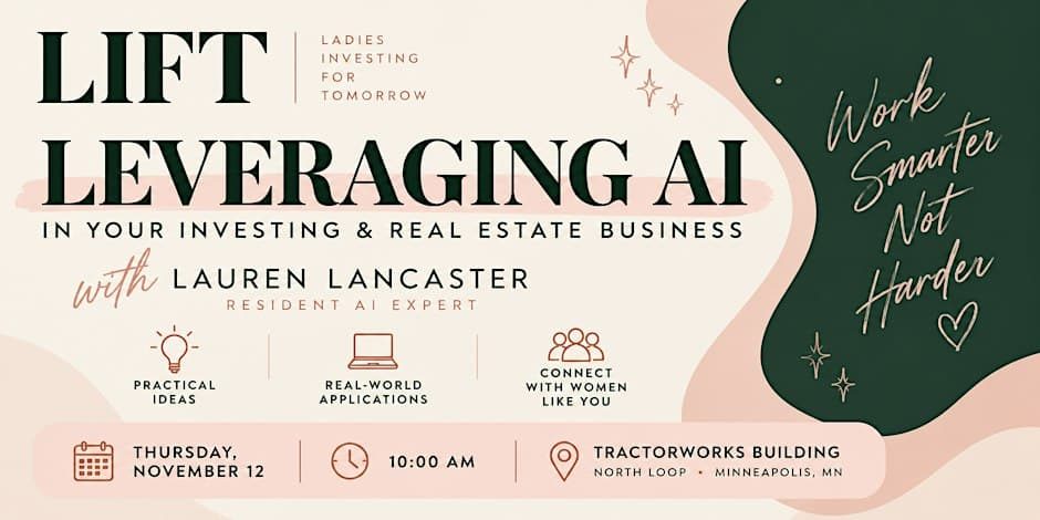 Image from the organizer’s page for Leveraging AI in Your Investing & Real Estate Business