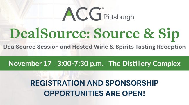 Image from the organizer’s page for ACG Pittsburgh 2026 November Reception (DealSource: Source & Sip)