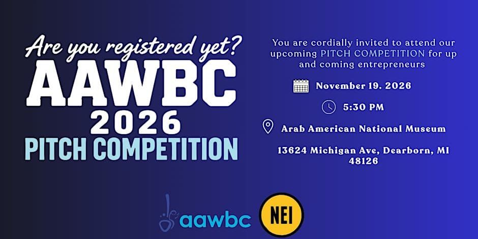 Image from the organizer&rsquo;s page for 2026 AAWBC PITCH COMPETITION