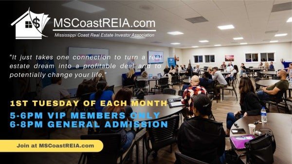 Image from the organizer’s page for MS Coast REIA Monthly Meeting