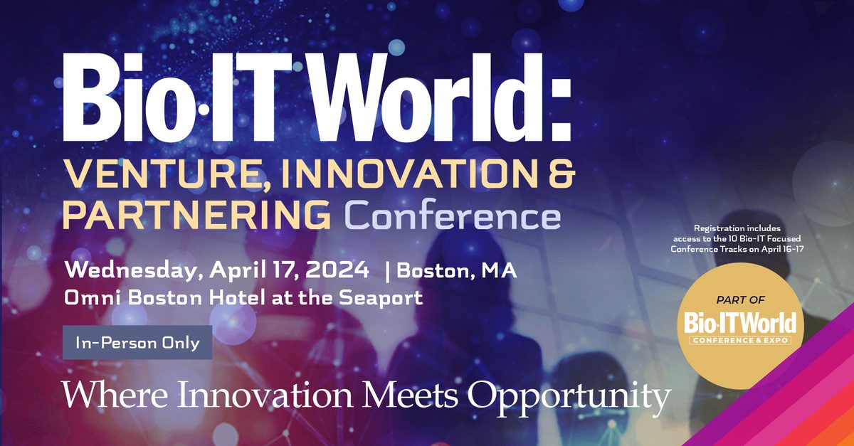 Image from the organizer’s page for Bio-IT World Venture, Innovation & Partnering Conference